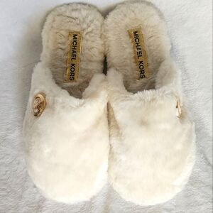 Michael Kors Alexis Faux Fur Slippers, Natural